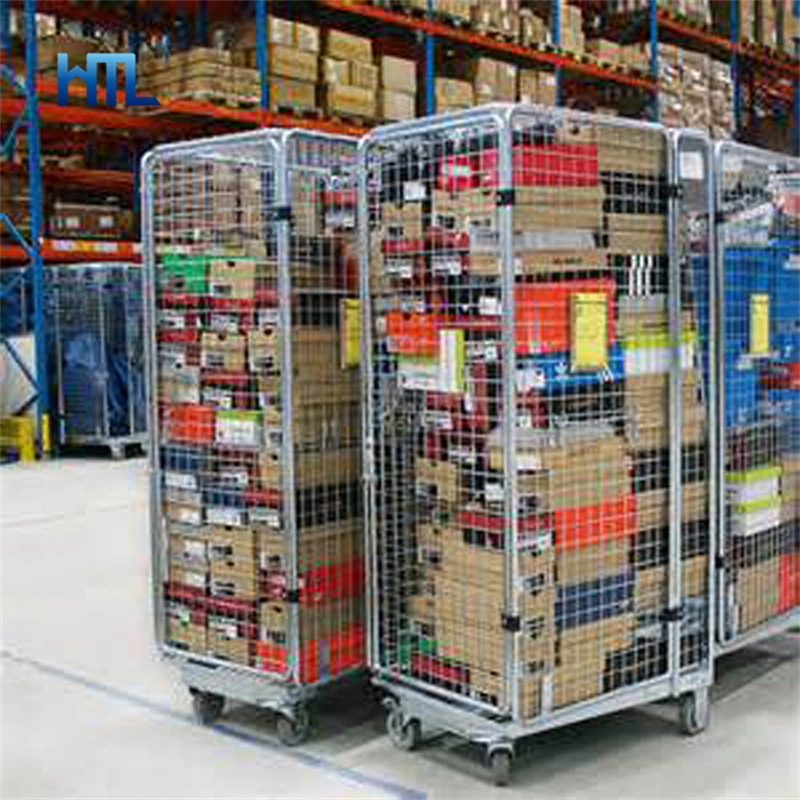 Verzinkter Supermarkt Material Handling Bewegen Falzdraht Mesh Roll Container