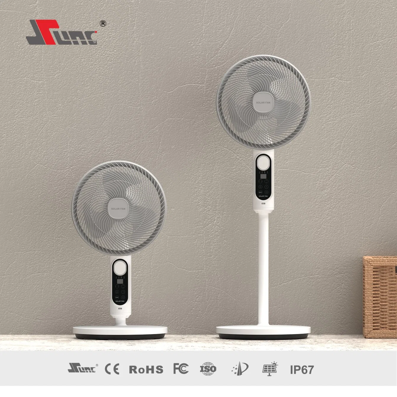 Sunc Solar Air Circulation Fan High quality/High cost performance  360 Degree Blowing Strong Wind Super Quiet Copper Brushless Motor AC/DC Solar Powered Fan Desk Fan Solar Floor Fan