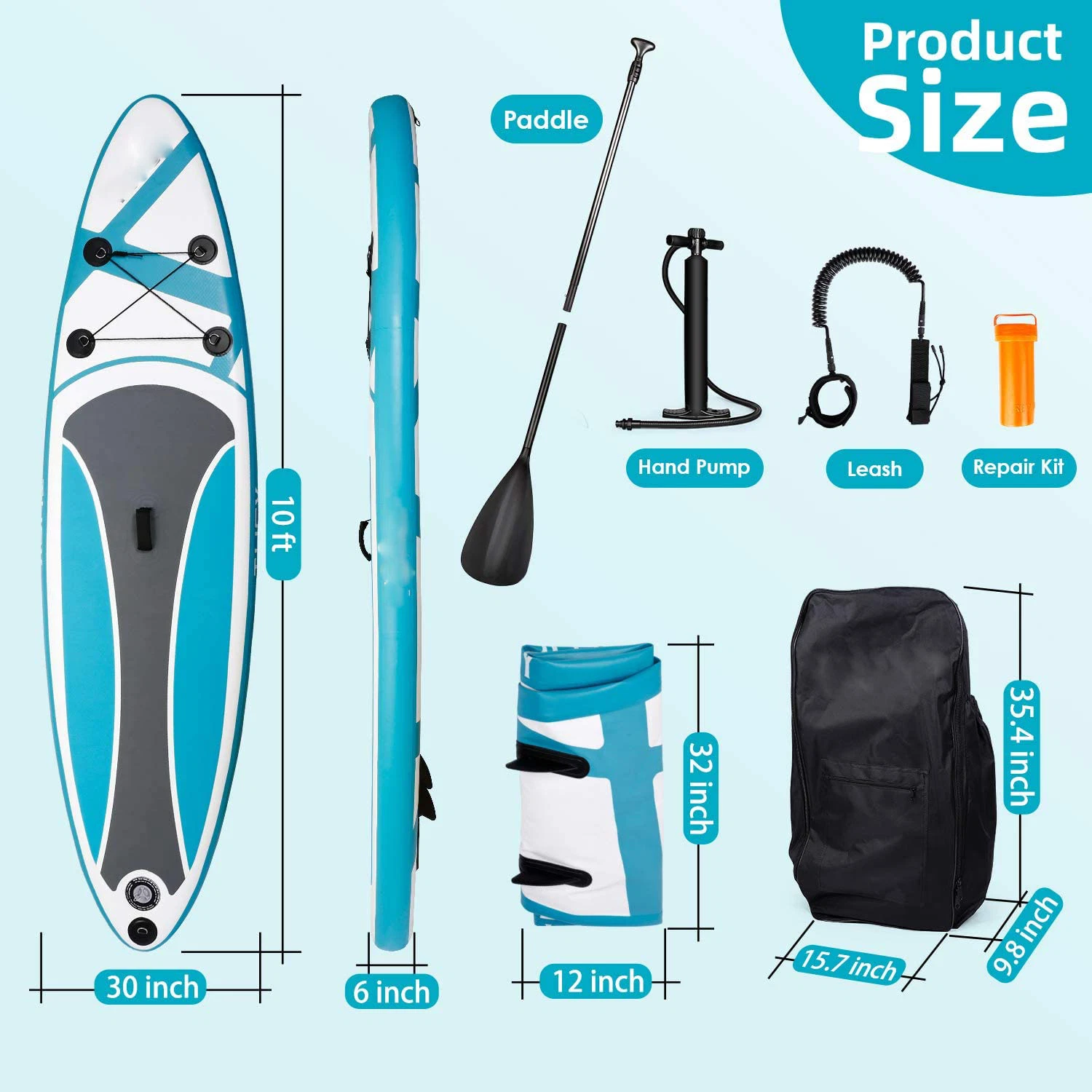 10.6'' /10 Tabla de surf inflables Stand up Paddleboards con Sup Accesorios Bolsa de viaje