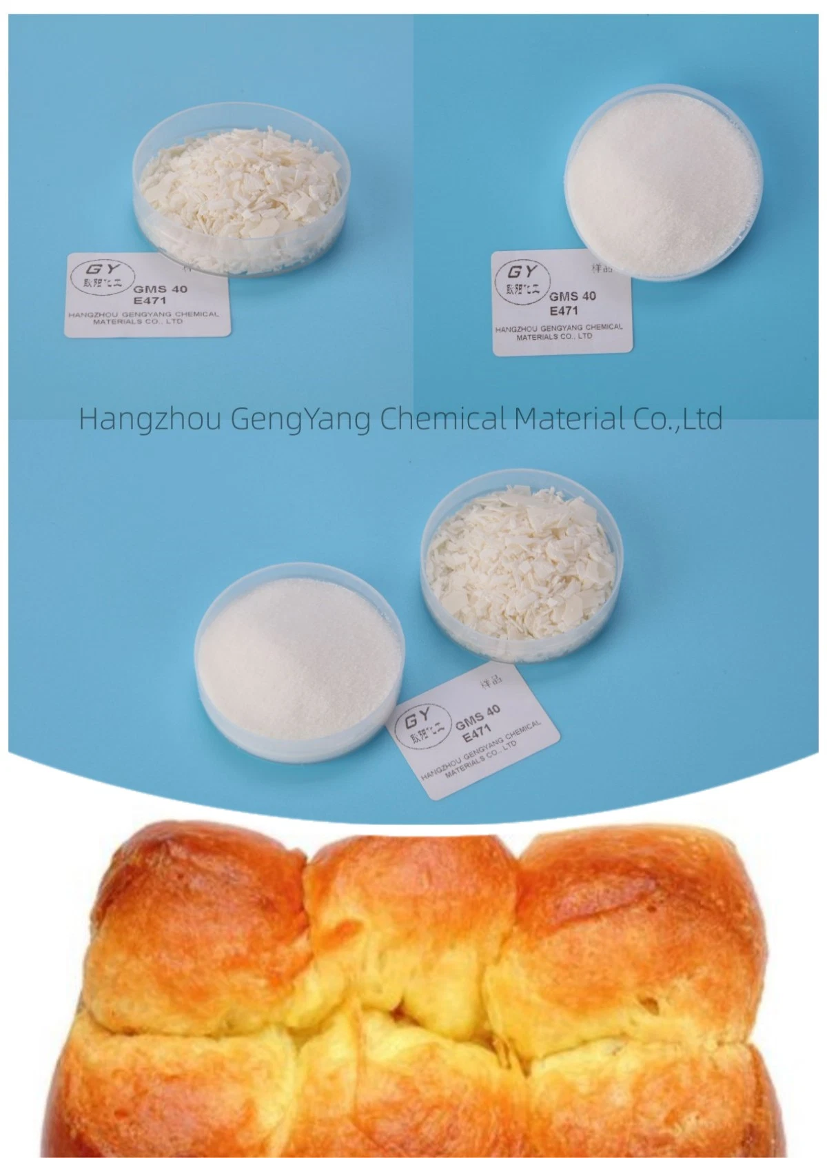 Row Powder Food Emulsifiers of Mono-and Diglycerides Emulsifier-Gms40