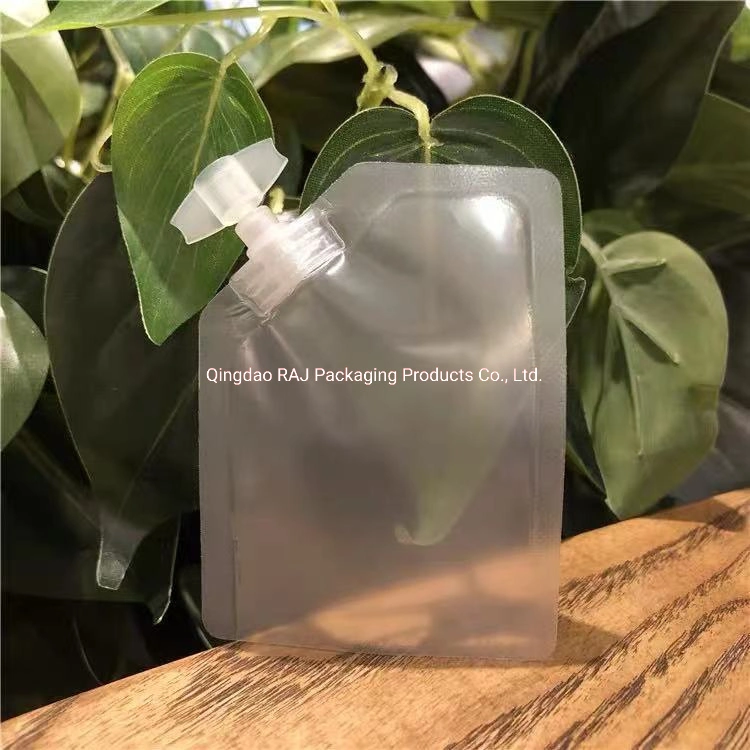 Custom 30g-50ml-100ml Transparent Matte Aluminum Foil Cosmetic Spout Pouch for Packing Lotions Shampoo Liquid Pouch Skincare Cosmetic Products