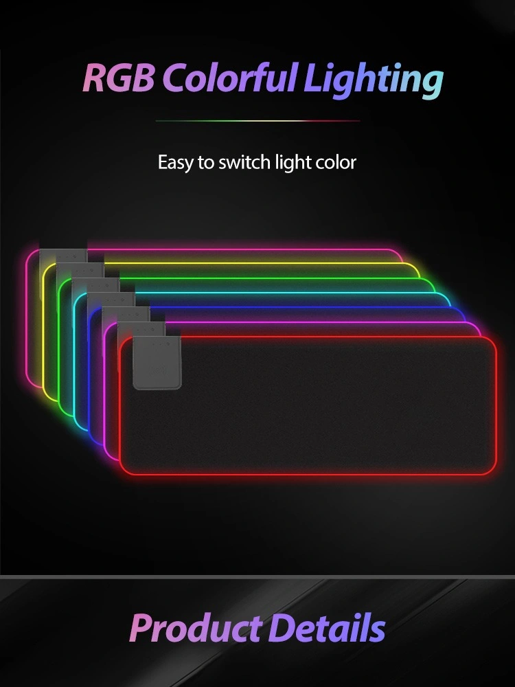 300 * 800 * 4mm Custom Lighting Colorful RGB Mice Pads LED Game Non-Slip USB Mouse Pad