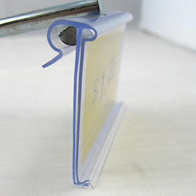 Plastic PVC Extrusion Label Holders for File Cabinets for Supermarket Shelves