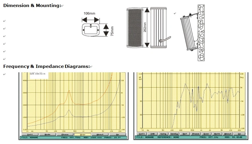 Sistema de megafonía 2×2.5" en el exterior Altavoces de columna