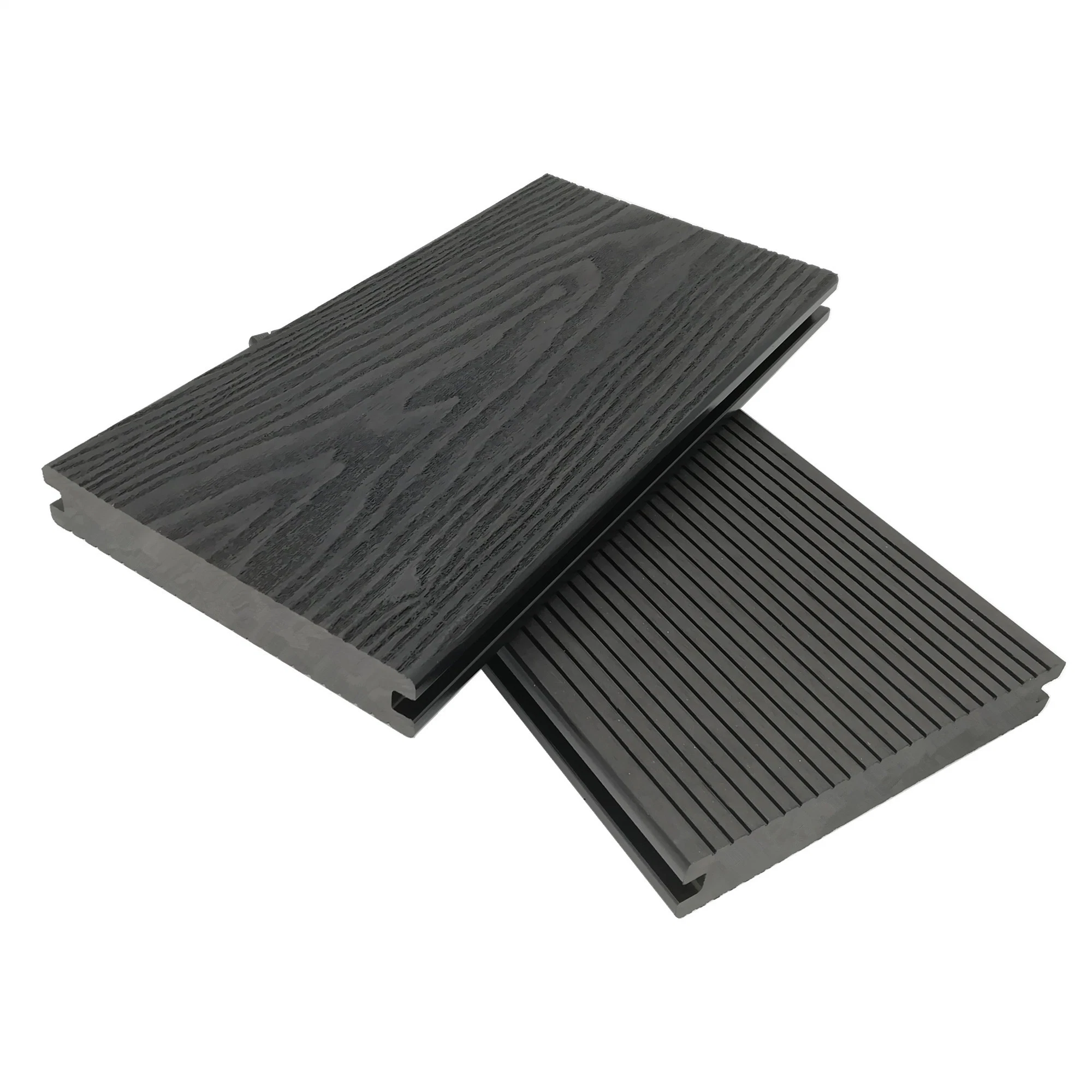 Factory Customized Terrace 3D Embossing Wood Grain Composite Wood Decking China Manufacture Solid WPC Decking Board