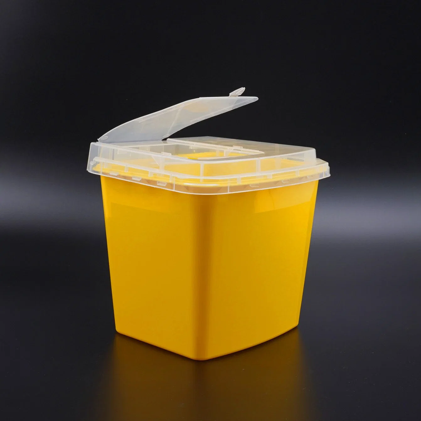 5L Medical Biohazard Waste Bin, Square Sharp Container with Floding Cap Type