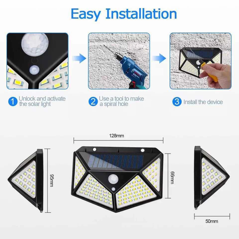 Solar Garden Lamp IP65 Wasserdicht Haus LED Solar Light Motion Sensor Außenwand-Sicherheitsleuchte