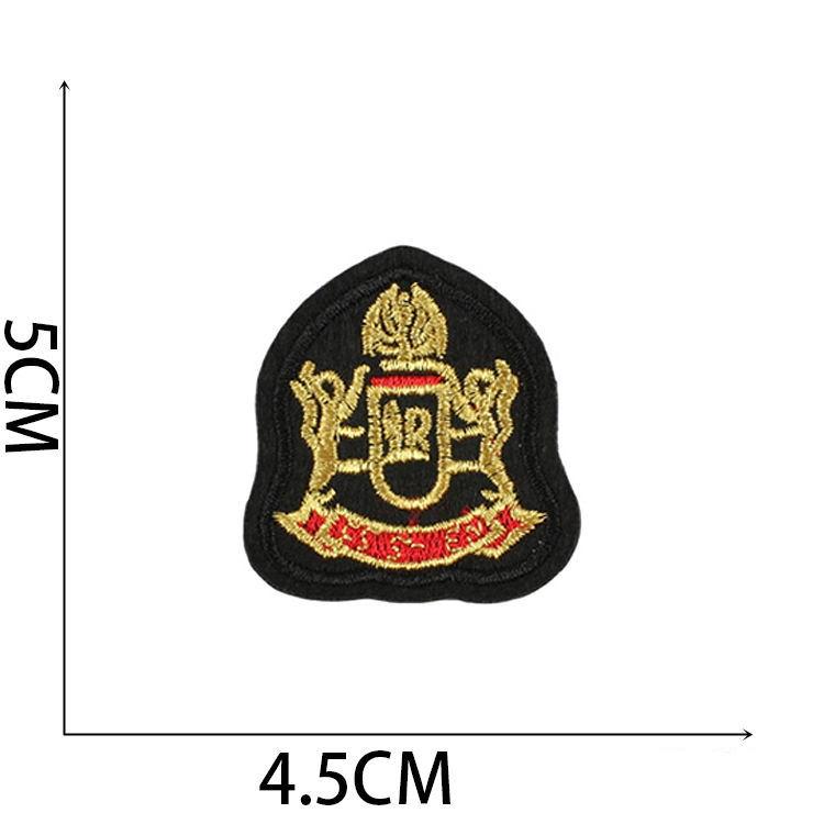 Nombre de prendas de vestir personalizadas de coser en la frontera Merrow Logotipo bordado parches e insignias con el respaldo de tela no