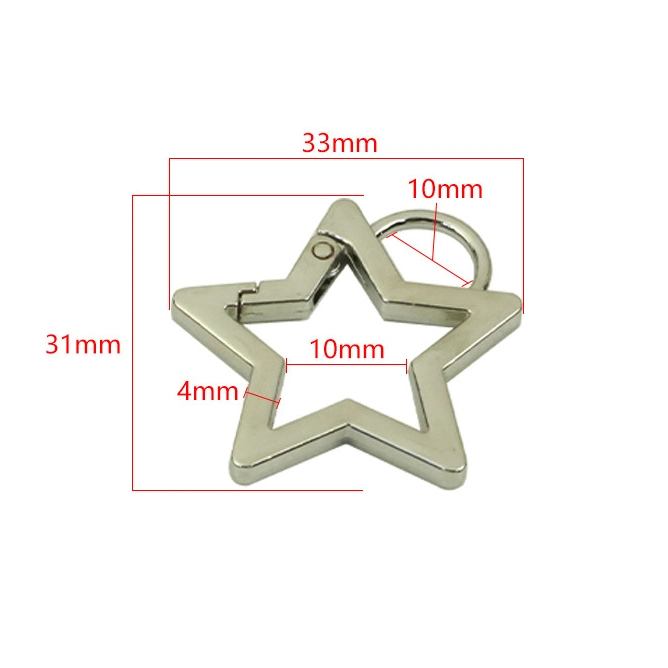 Openable Hollow Clasp Metal Star Ring Snap Hook Keychain Hook for Keychain Fashion Accessories