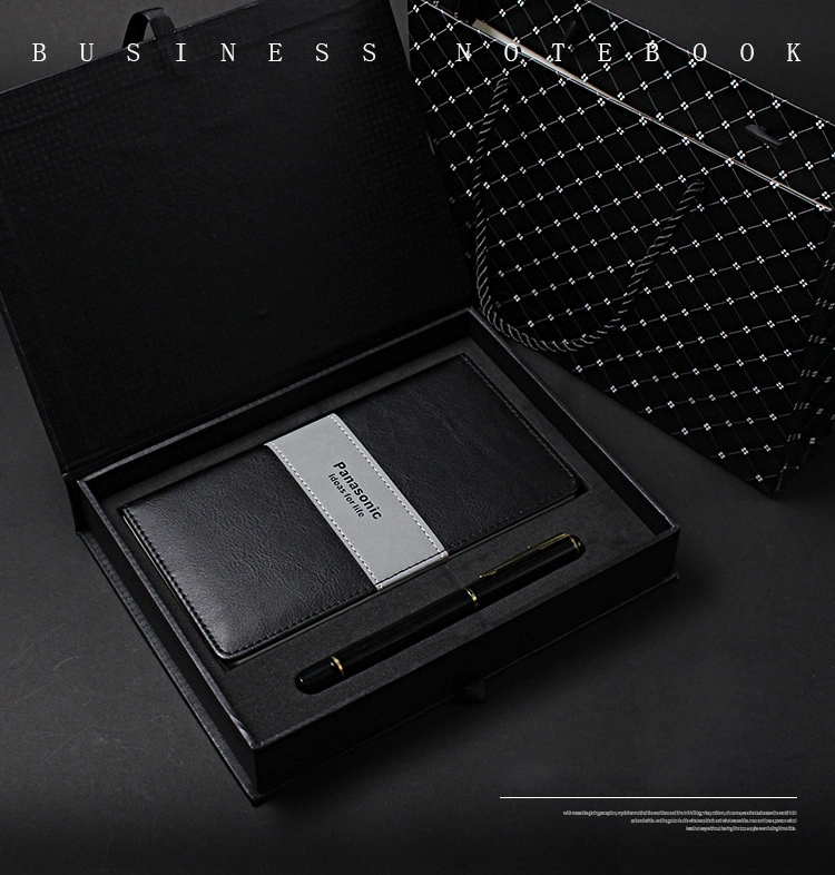 Business Magnetic PU Promotion Gift Leather Paper Printing Notebook