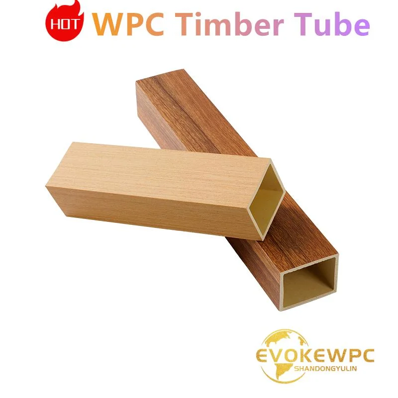 WPC Eco Hollow Timber Tube, Madeira Composite Timber, PVC decoração interior materiais de construção baratos