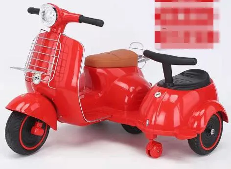 China Factory High Quality Children's Electric Motorcycle Male and Female Children Baby Tricycle Rechargeable Remote Control Toy Sidecar Car Can Sit Two People