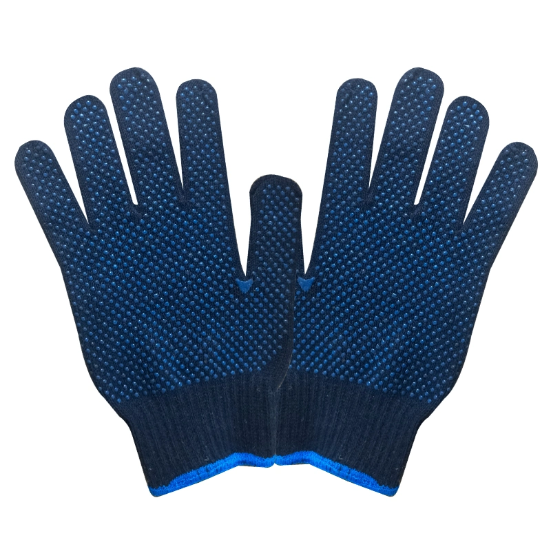 Factory Supplier Double Side PVC Dotted 10 Gauge Cotton Knitted Liner Garden Working Hand Safety Gloves