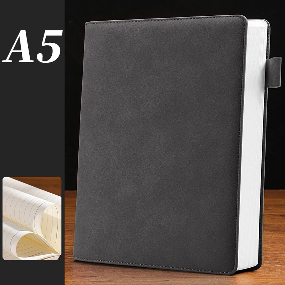 Promotion Custom Emboss Logo PU Leather Soft Cover Notebook Adhesive Notebook Cc_Pl005