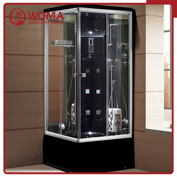 Woma 900X900X2215mm Acrylic with Aluminium Frame Black Shower Room (Y844)