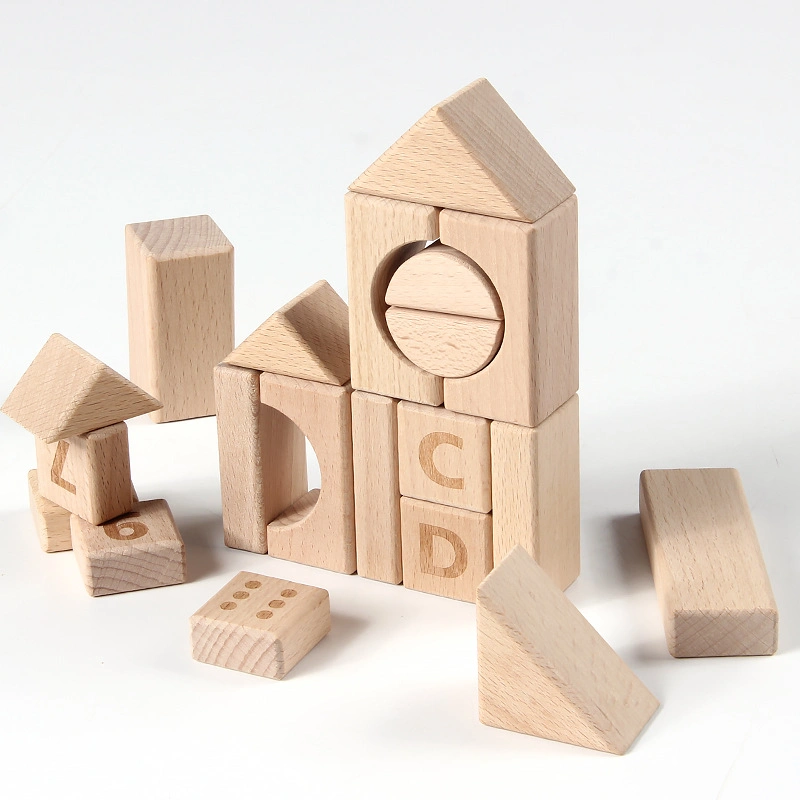 Wooden Building Nature Wood Blocks Set