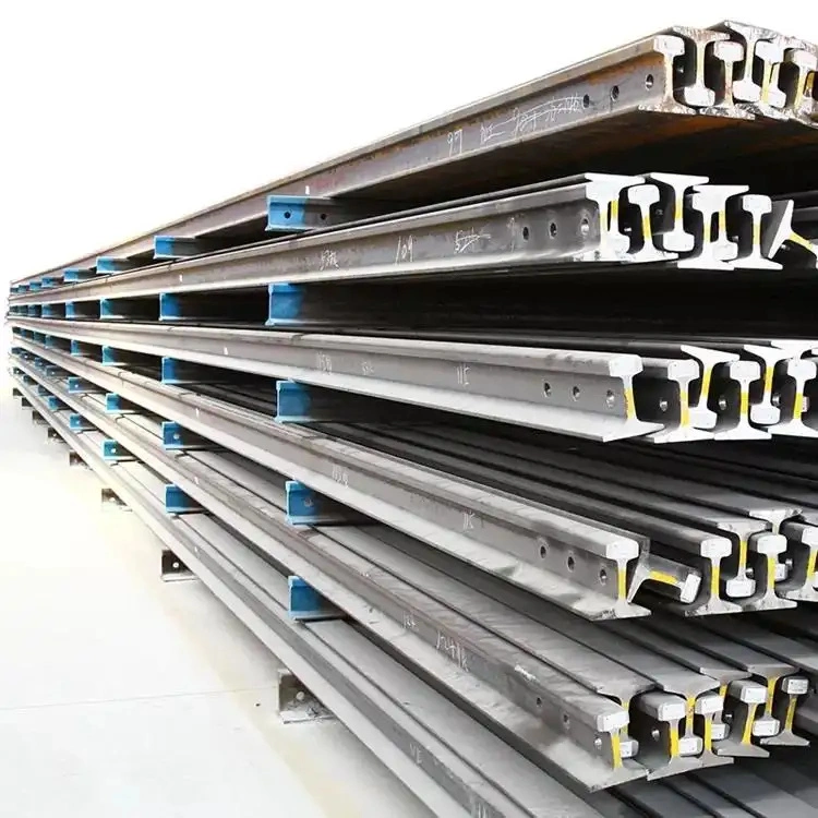 China Supplier Railroad Steel Rail 43kg/M 50kg/M 60kg/M 75kg/M U75V R260 Heavy Train Rail