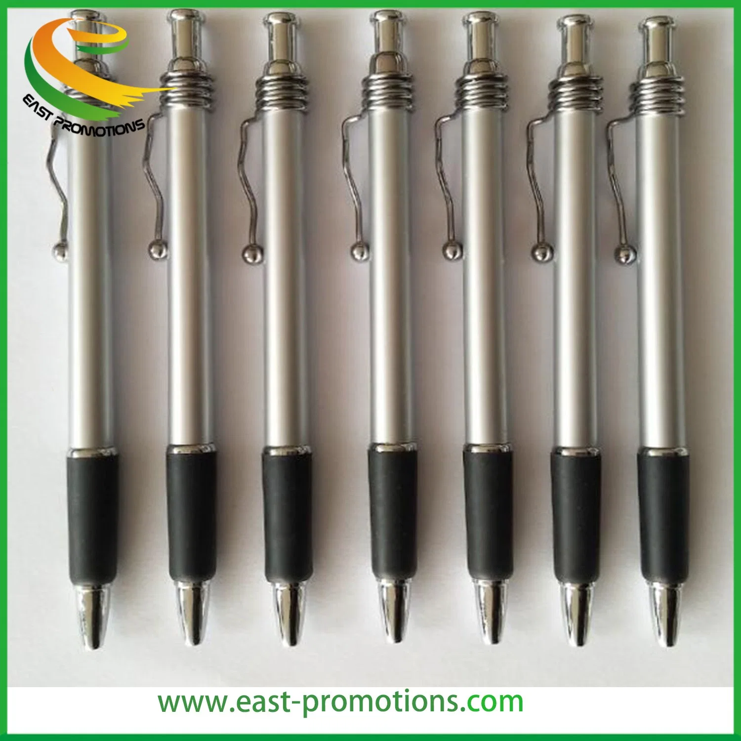 Custom Cheap Promotional Click Ball Point Pen with Metal Clip for Office Stationery