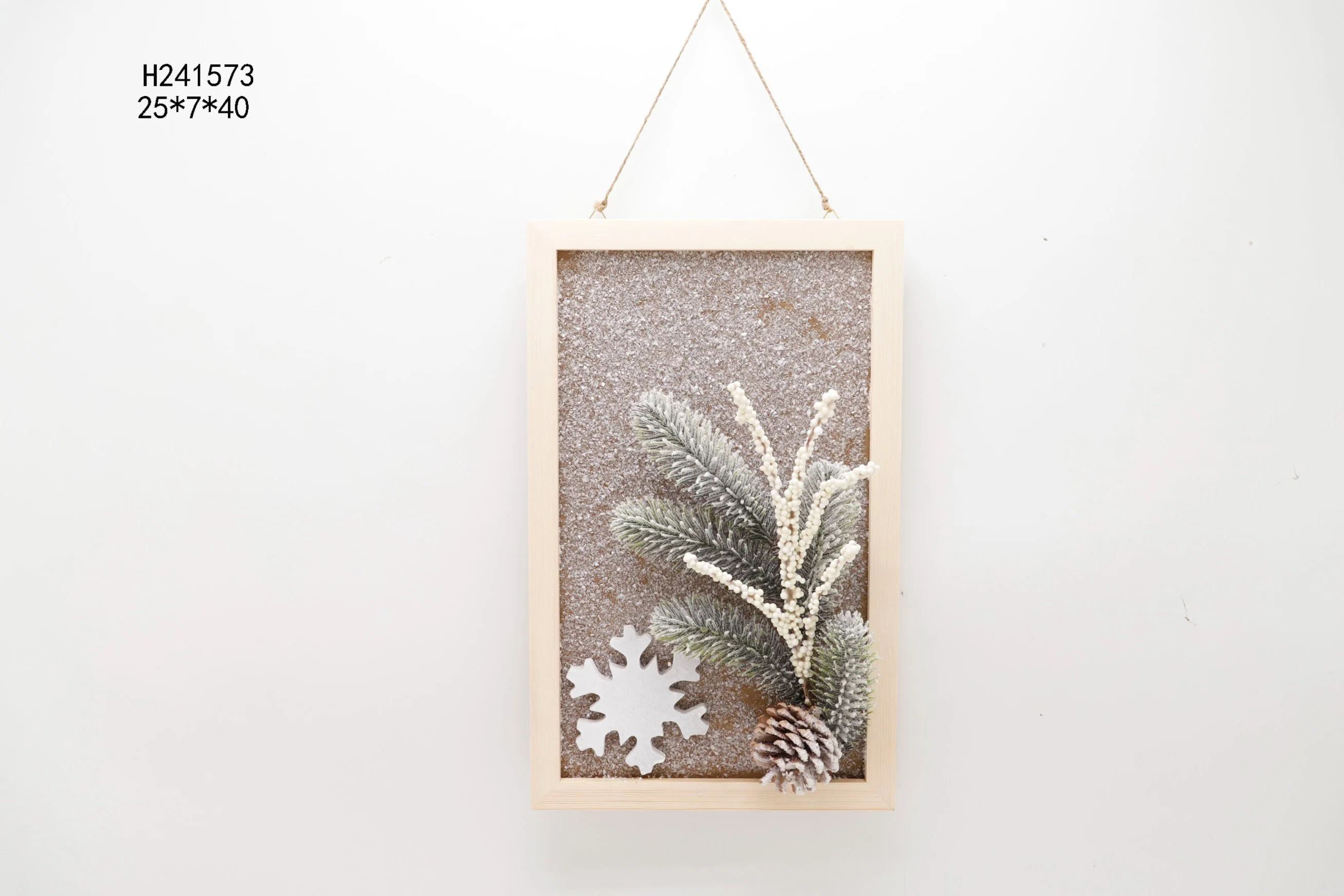 Christmas Dry Flower Wooden Frame