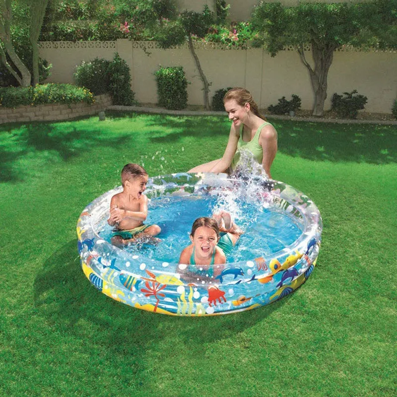 Aufblasbares Schwimmbad Outdoor Kinder Wasser Spielzeug Haustier Badewanne transparent