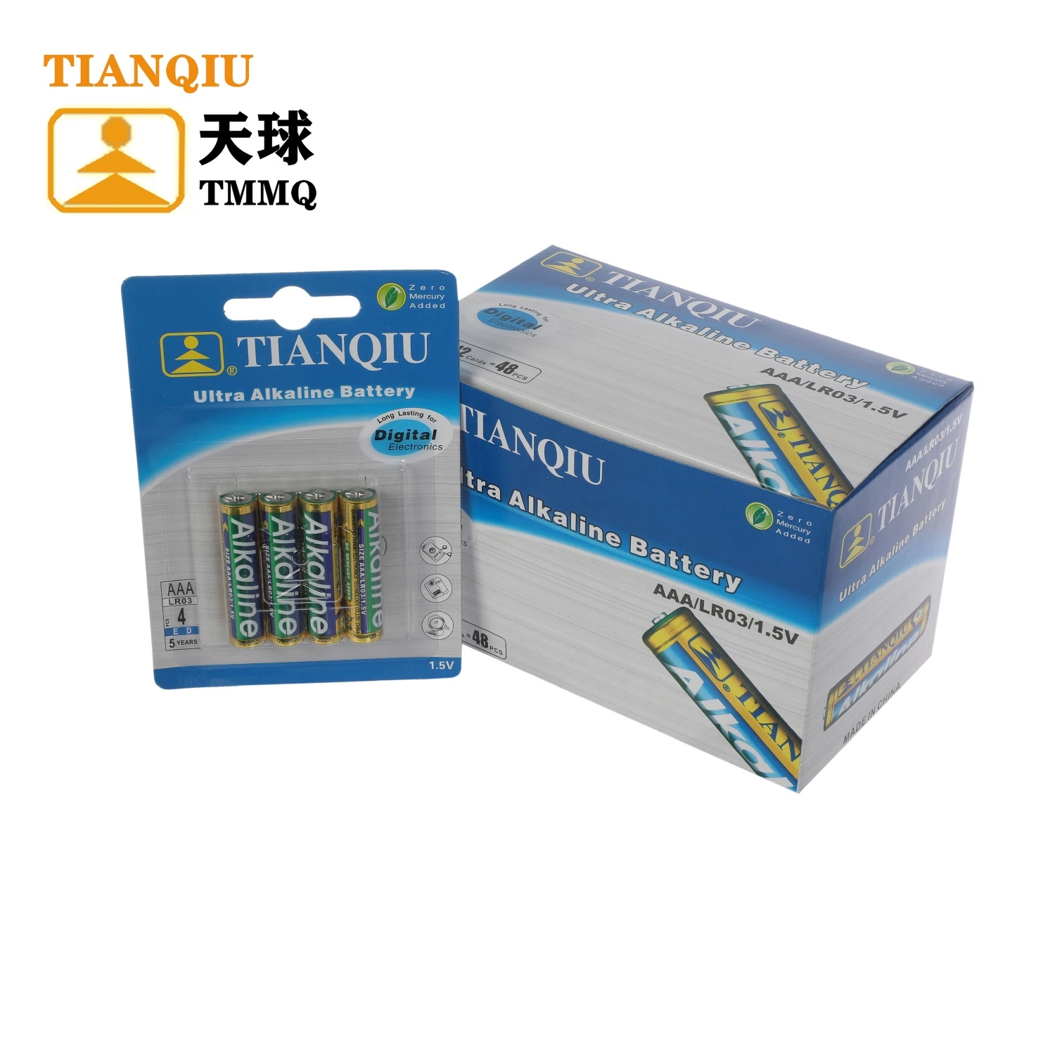 Tianqiu AAA Alkaline Battery Lr03 Dry 1.5V Cell Battery Factory Price