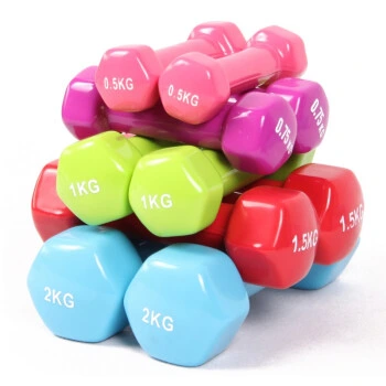 Fitness Custom Color Vinyl Dumbbell Weights Gym Women Hex Vinyl Dumbbell Set