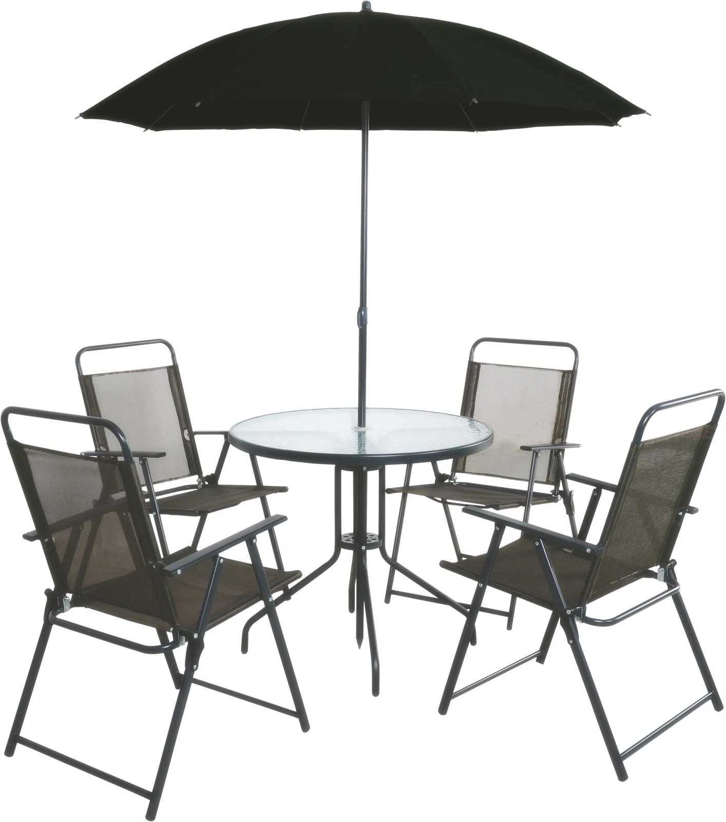 6pcs Metall Garten Gartenmöbel Set mit Stuhl und rund Tabelle