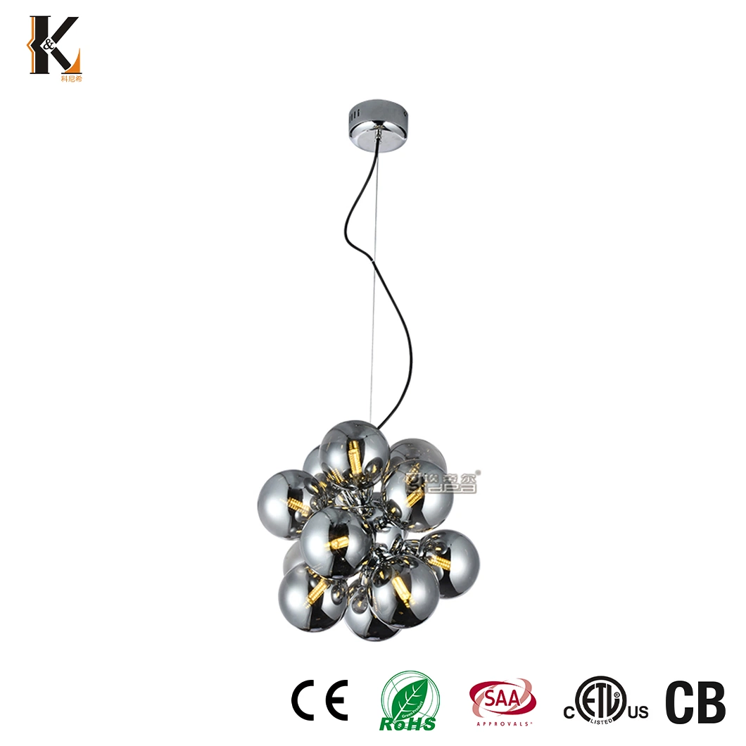 Bola de cristal lámpara de araña Comedor de estilo vintage nórdica China Vidrieras LED lámpara de araña de la luz colgante