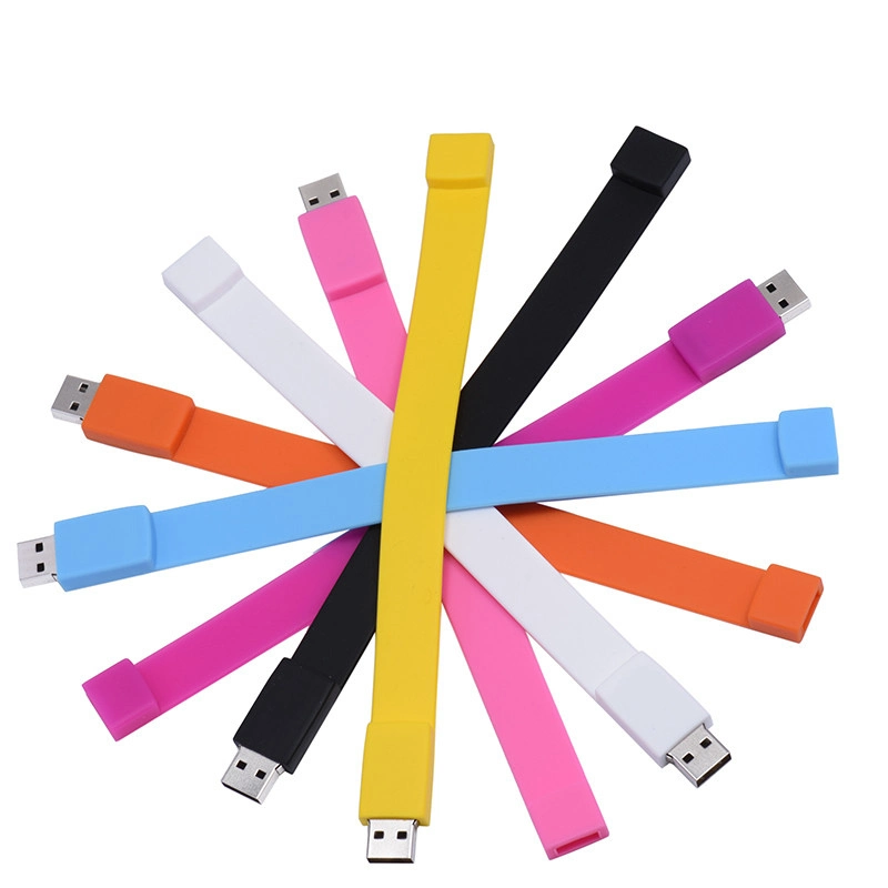 Bulk Cheap Silicon 8GB USB Flash Drives 4GB Silicon USB Bracelet/Wristband USB Pendrive 64GB