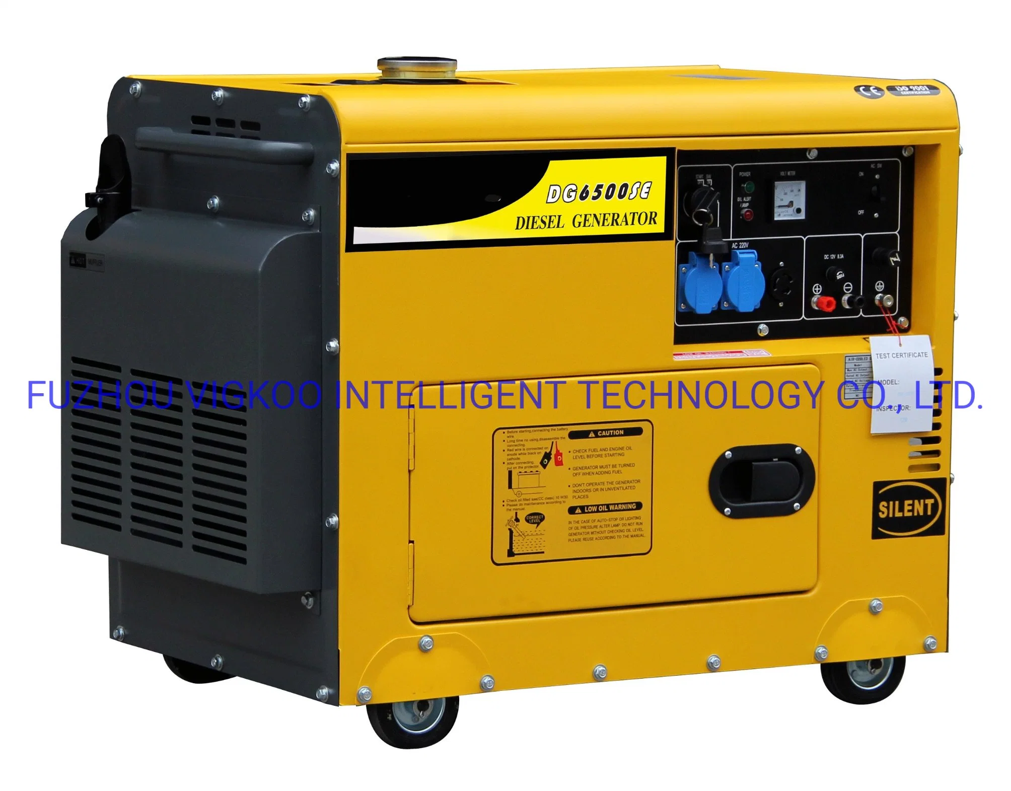 China Manufacturer 4.5/5.0kw Soundproof Air Cooled Silent Electric Start Diesel Portable Power Generator Set Dg6500se with CE and Euro V