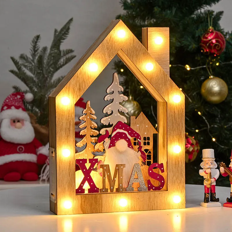 Desktop Closet Light up Wood Christmas Light Decoration