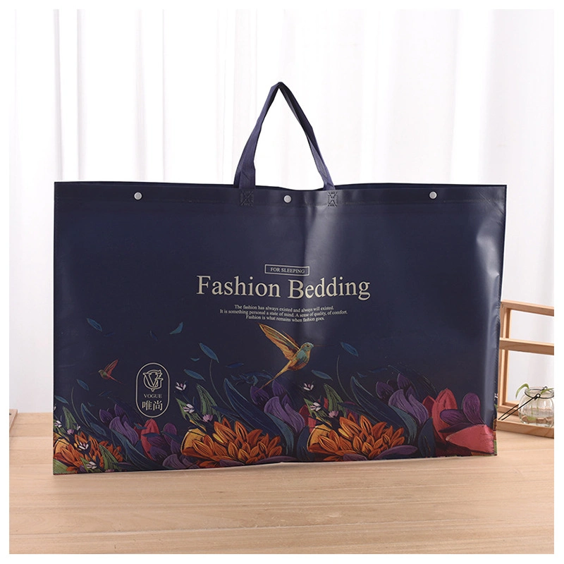 Customized Non Woven Laminated Pillow Inner Duvet Pillow Blanket Comforter Package Home Textiles Moving Carry Shopping Storage Buckle Dustproof Zipper Tote Bag