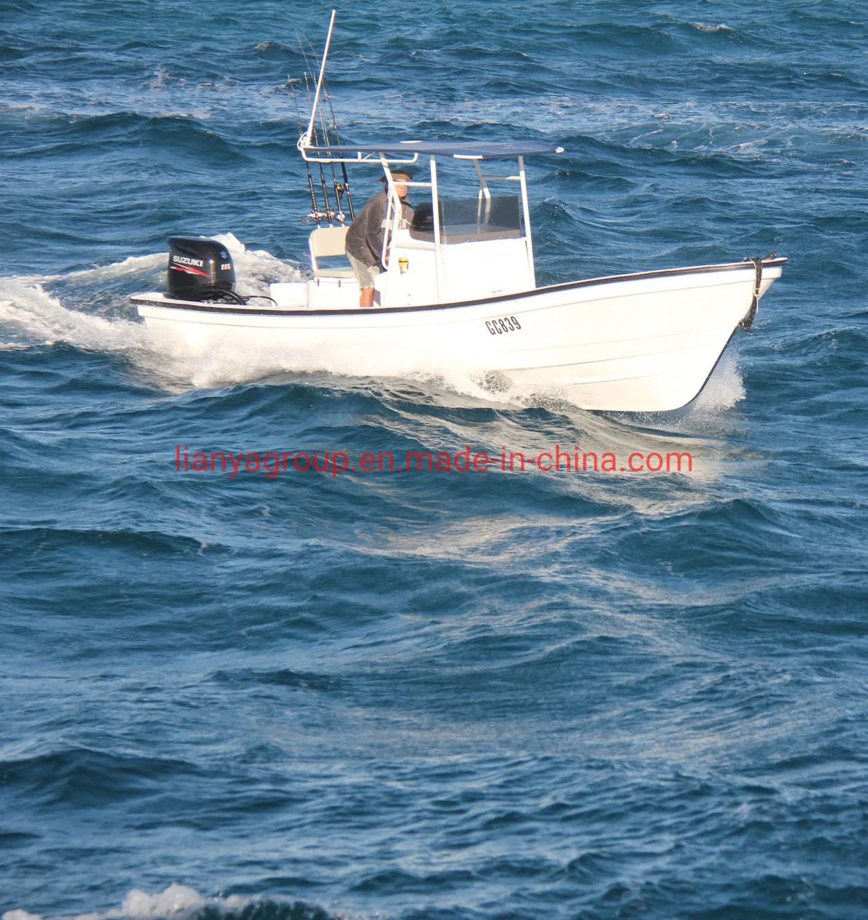 Liya 7,6m familia barco de pesca barco de pasajeros de fibra de vidrio