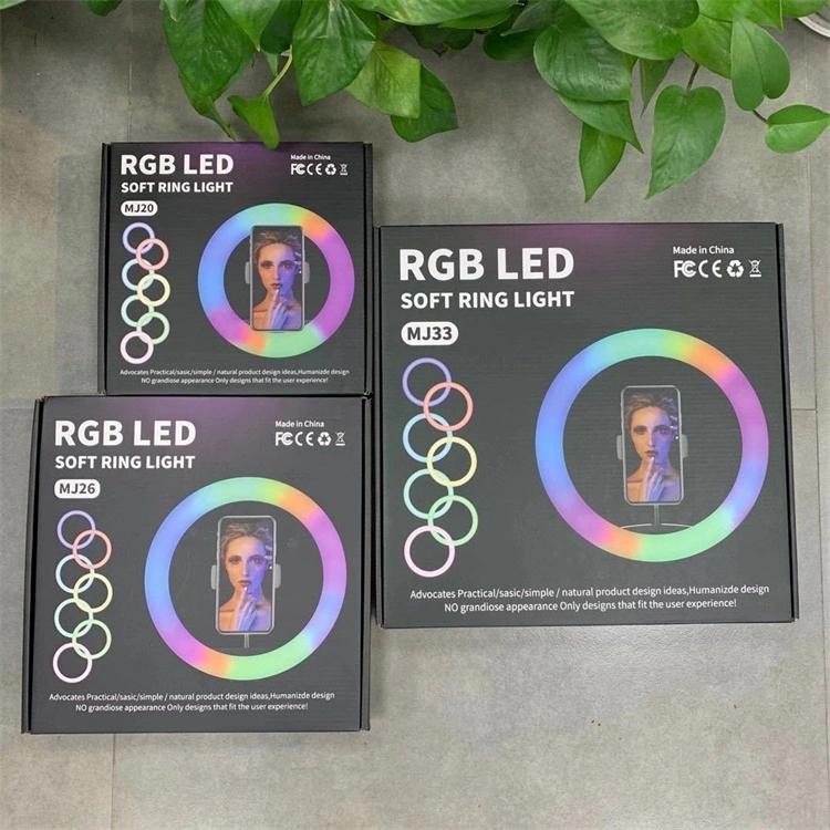 طقم إضاءة RGB LED الدائري بإنارة قابلة للتخفيت لفيديو Makeup Video Studio