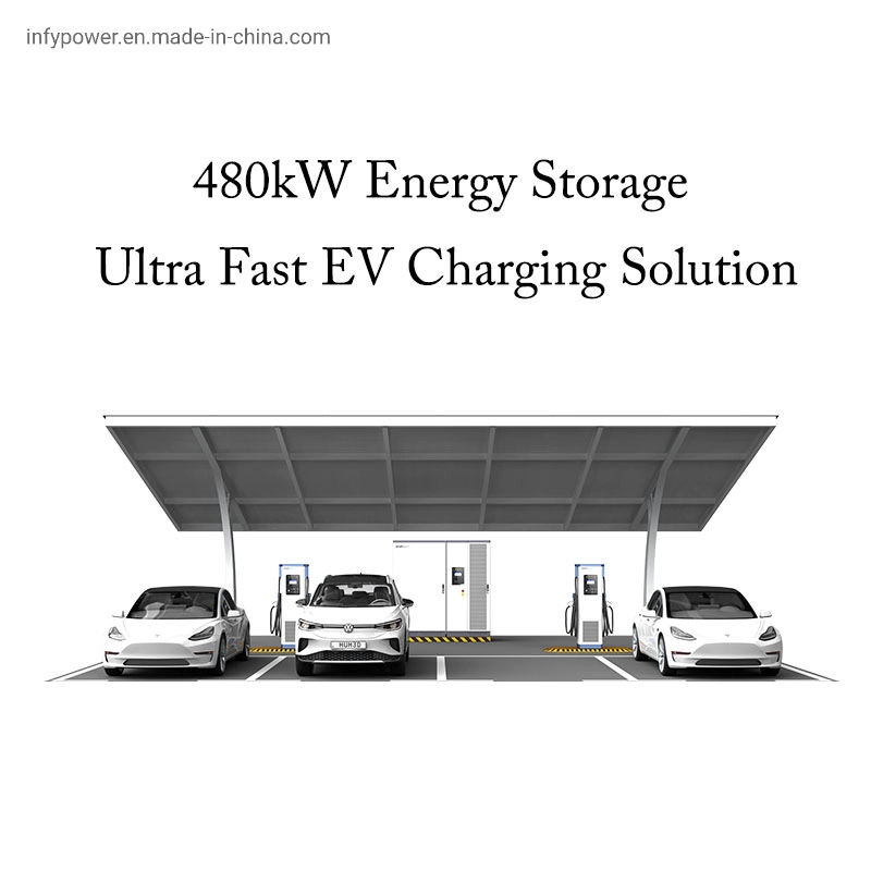 Infypower Solution Solar Roof Battery Energy Storage Power Suppliment Ultra Fast Multi-EV Charing Station Operating