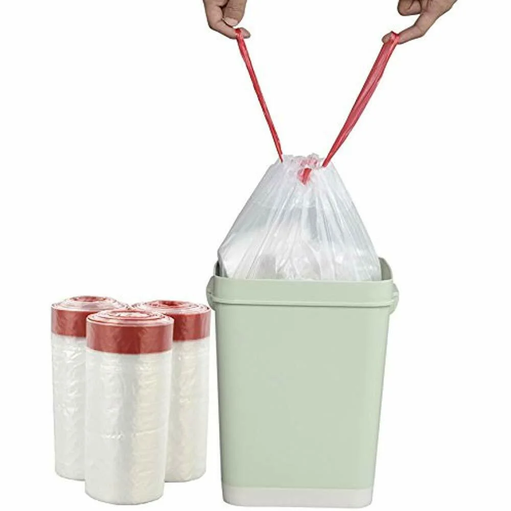 Bbiodegradable Kitchen Office Can Liner 13 Gallon Trash Garbgae Bag with Drawstring Handle on Rolls