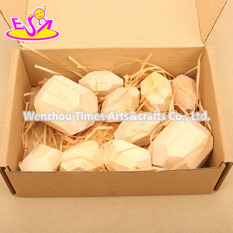 Customize 10 PCS Wooden Stacking Stone Blocks for Children W13D307