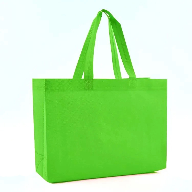 Custom Logo Printed Carry Handle Non Woven Shopping Tote Packaging Bag