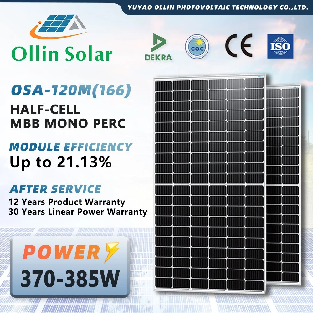 370W 375W 380W 385W PV Energia Flexible Mono All Crystalline Full Shingled Perc Poly IP68 Solar Panel