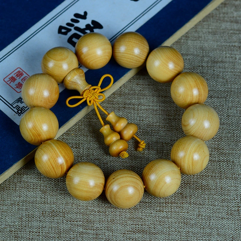 Small Leaf Boxwood Buddha Beads Bracelet Rosary Beads Bracelet Old Material High-Density