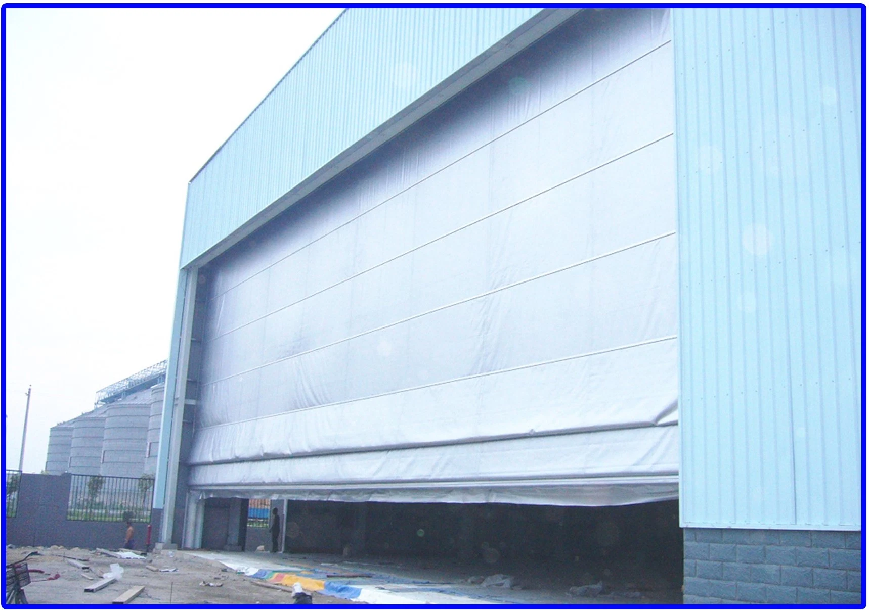 PVC Curtain Folding up Motorized Civil Airplane Automatic PVC Fabric Mega Hangar Door