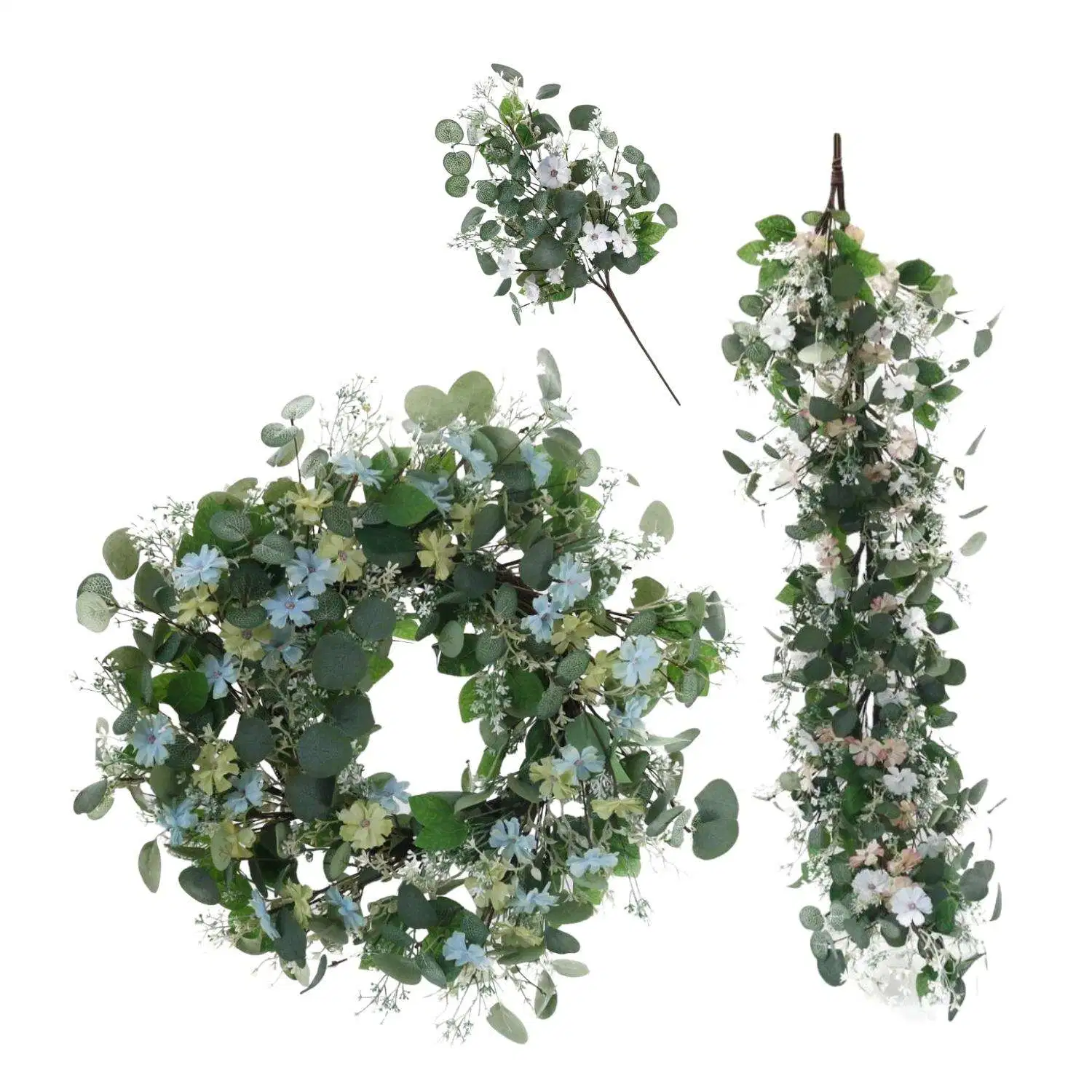 Decor for Home Wedding Decoration Daisy & Eucalyptus Leaves Picks with Twigs Decorative Eucalyptus Flower