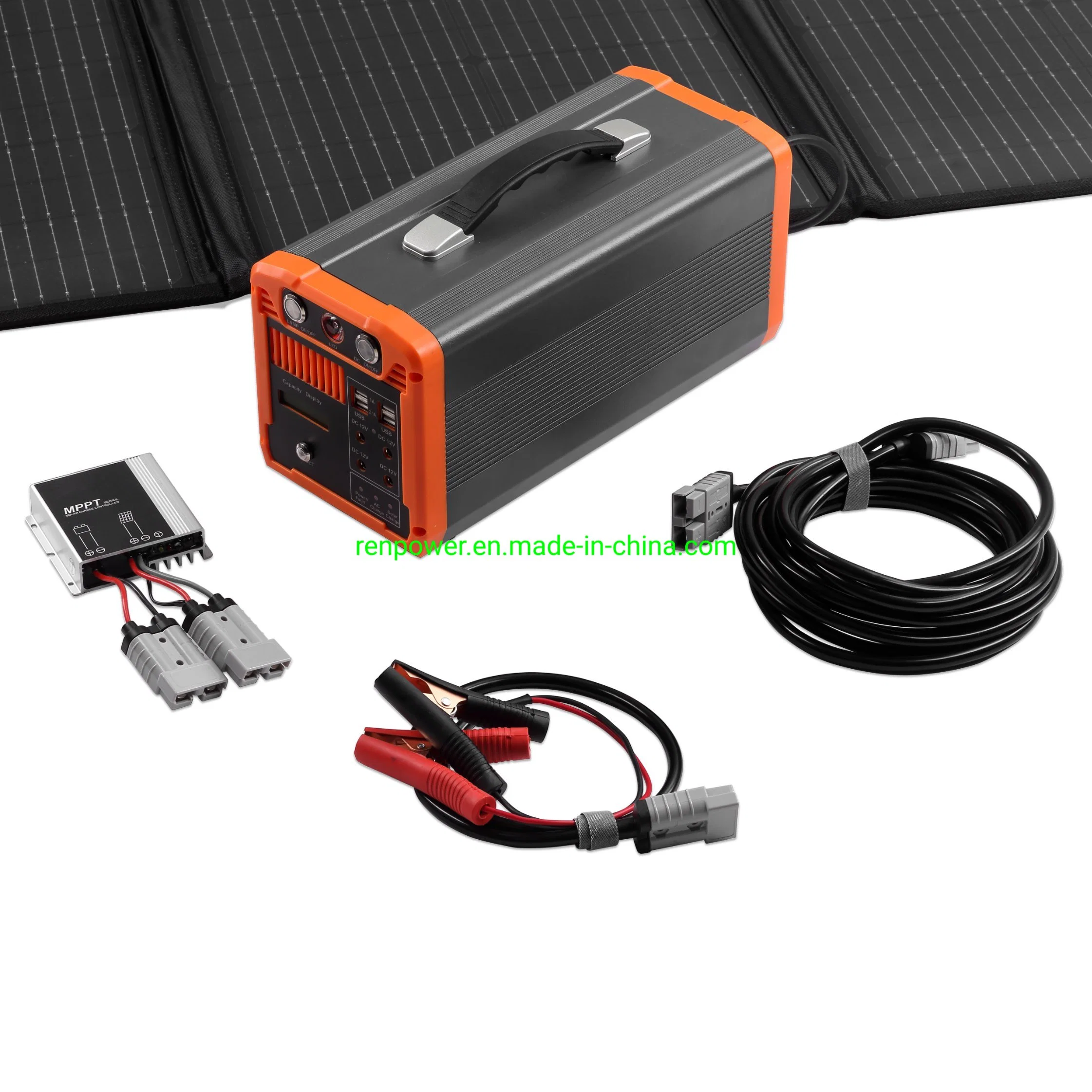 Portable Power Bank Station Solar Power Generator 500W for Camping Outdoor Car Power Station