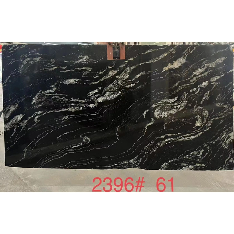 Starry Sky Black Stone Marble Classic Mobiliario de mesa de comedor / Polished Big Losas