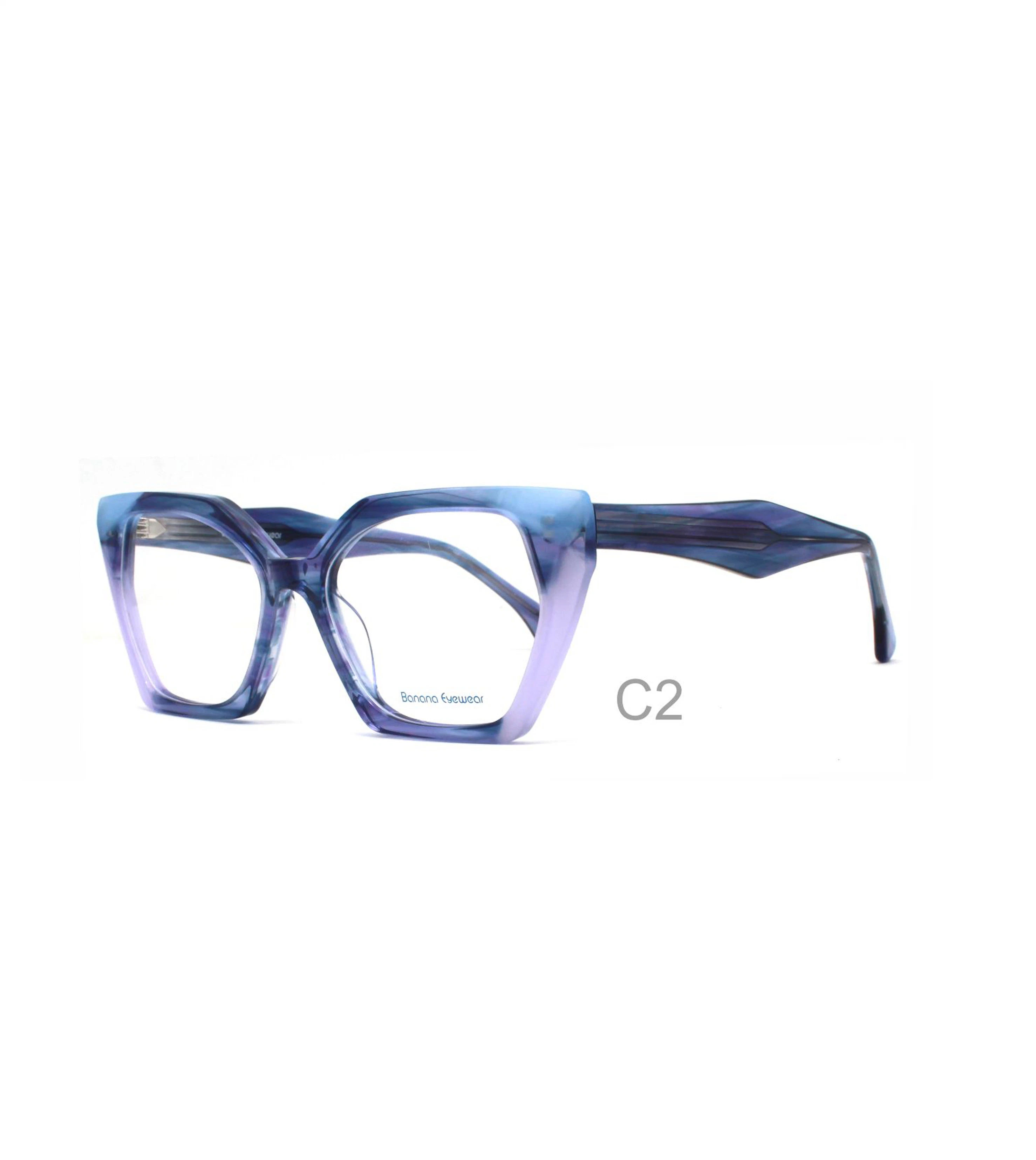 Women Funky Cat Eye Lamination Acetate Eyewear Frames