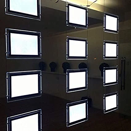 A4 A3 Suspended Cable Display Pocket LED Window Display Light Box