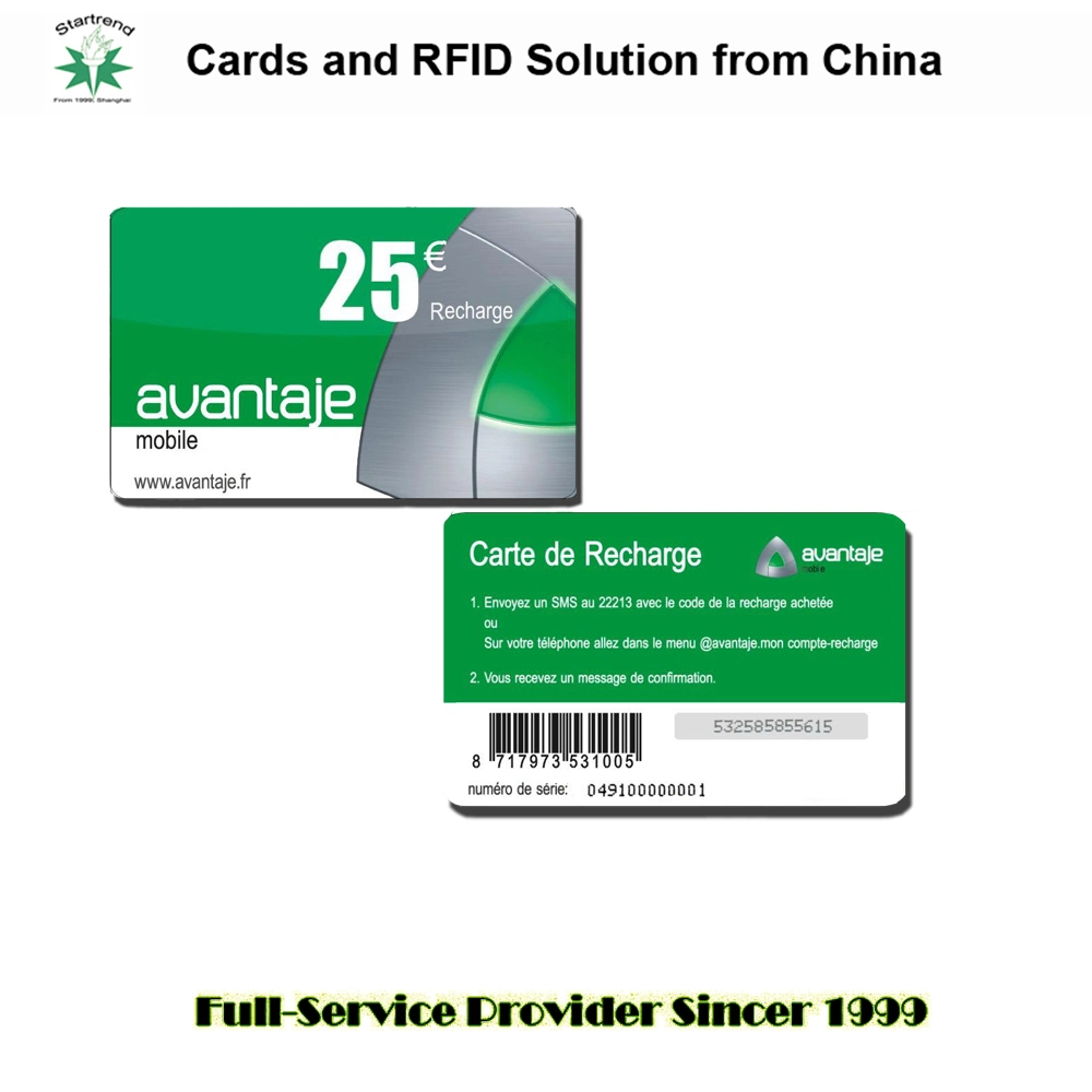 Thin Paper/PVC Telecom Card with Pin Code and Scratch-off Panel