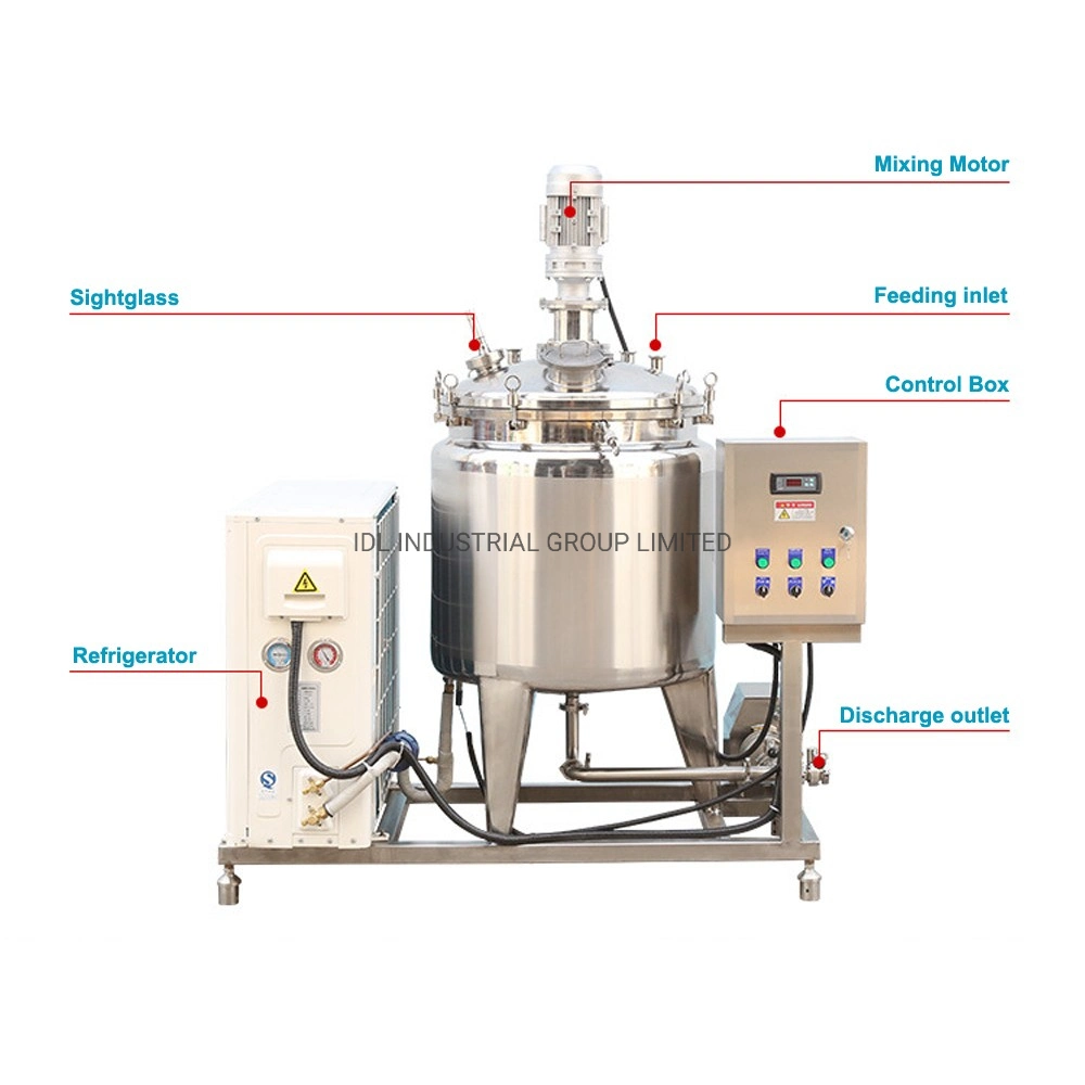 Different Capacity 100L/200L/500L/1000L Milk Cooling and Mixing Storage Tank