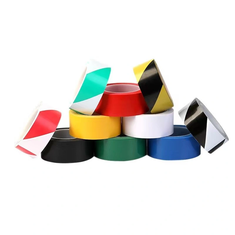 Las fábricas de advertencia de PVC de alta calidad mediante la identificación de planta de advertencia de seguridad Marcado de franjas de color personalizados cinta de precaución con diversos tamaños