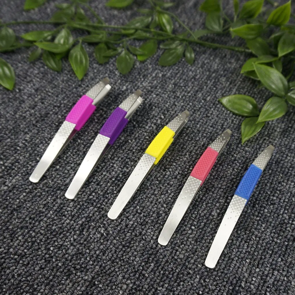 Stainless Steel Silicone Anti Slip Eyebrow Clip Makeup Beauty Tool